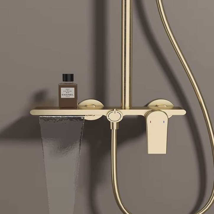 Colonne de douche mitigeur doré, Laika