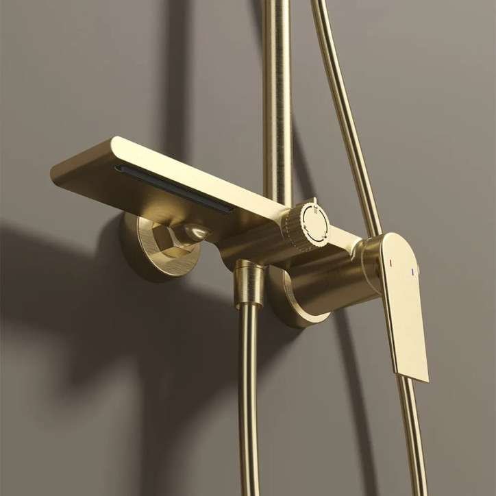 Colonne de douche mitigeur doré, Laika