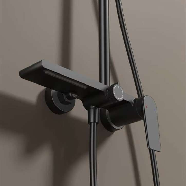 Colonne de douche avec mitigeur, gris, Corsica