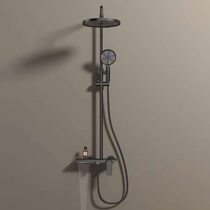 Colonne de douche avec mitigeur, gris, Corsica