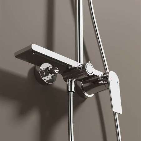 Colonne de douche murale avec mitigeur, chrome, Ballard