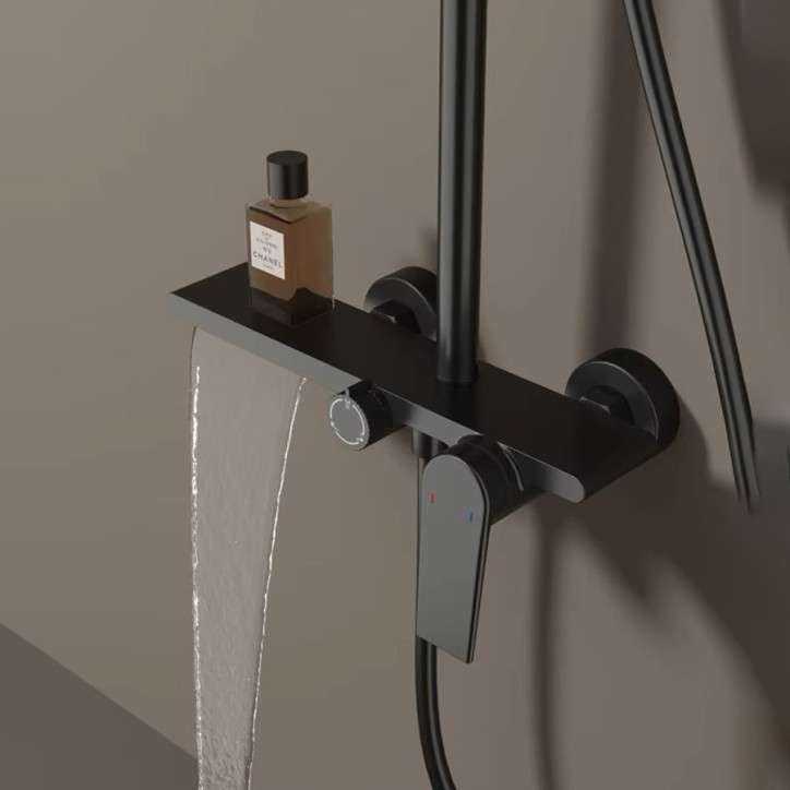 Colonne de douche avec mitigeur noire, Brando