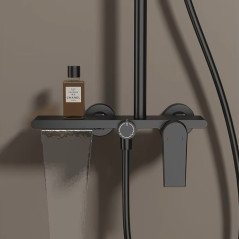 🖤 Colonne de Douche Noire – Design Moderne et Confort Haut de Gamme !