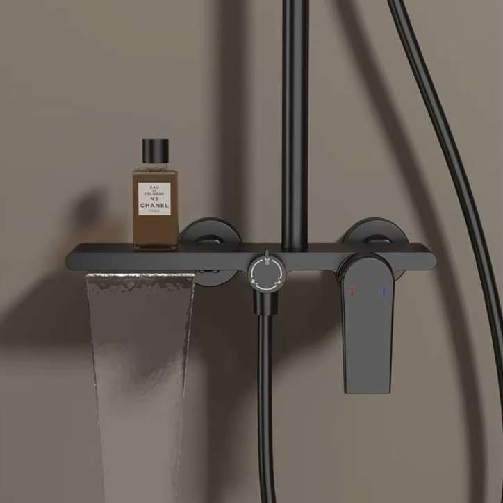 Colonne de douche avec mitigeur noire, Brando