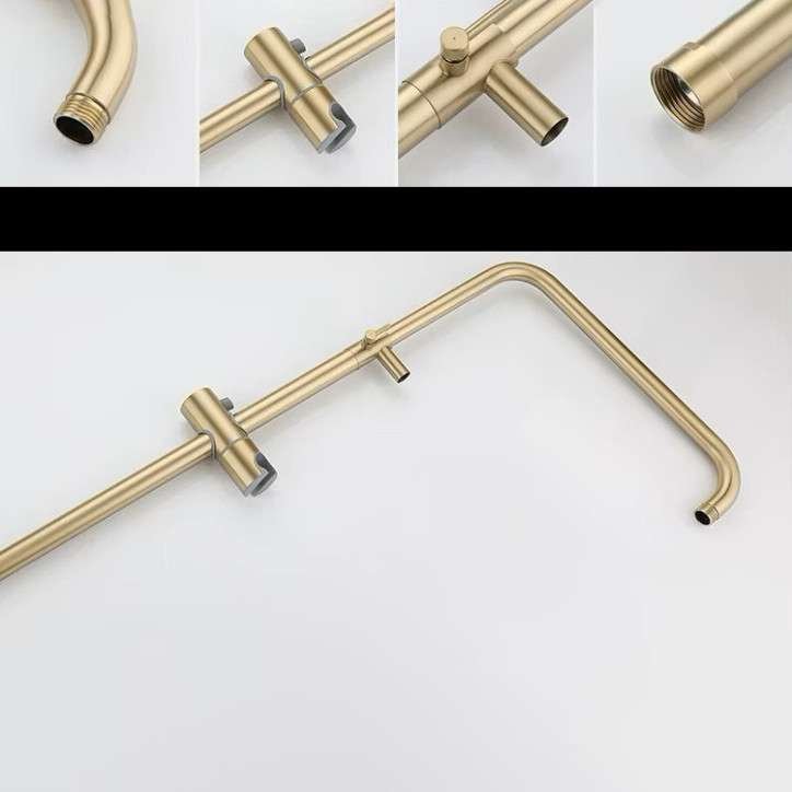 Colonne de douche avec mitigeur doré brossé, Ricka