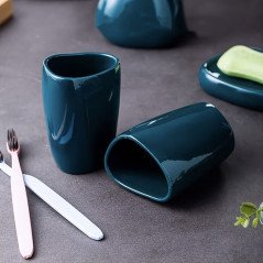 💙 Pack accessoires salle de bain bleu – Élégance & organisation assurées !