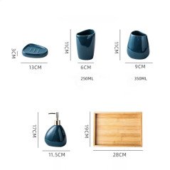 💙 Pack accessoires salle de bain bleu – Élégance & organisation assurées !