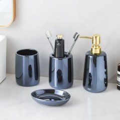 Pack accessoires salle de bain bleu éclatant – Élégance et modernité