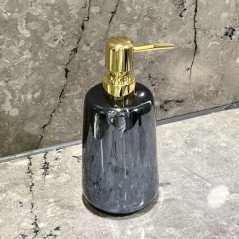 Pack accessoires salle de bain bleu – Céramique et plateau en verre chic