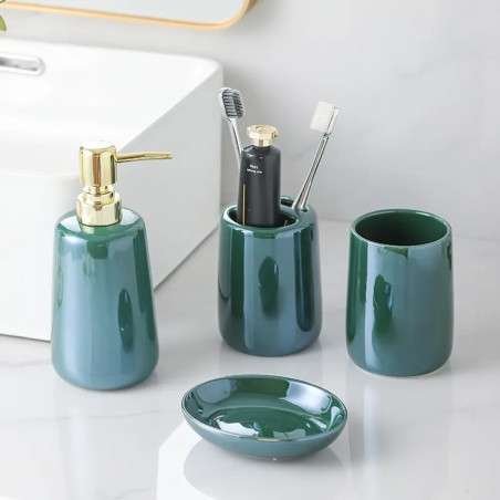 Pack accessoires salle de bain turquois éclatant – Élégance et modernité