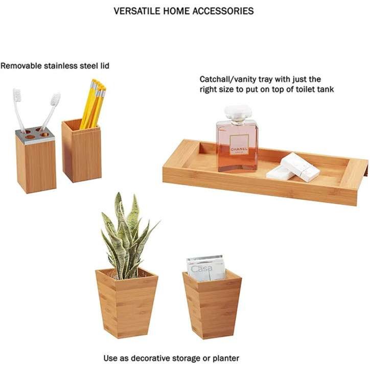 Ensemble de salle de bain 5 pièces bambou