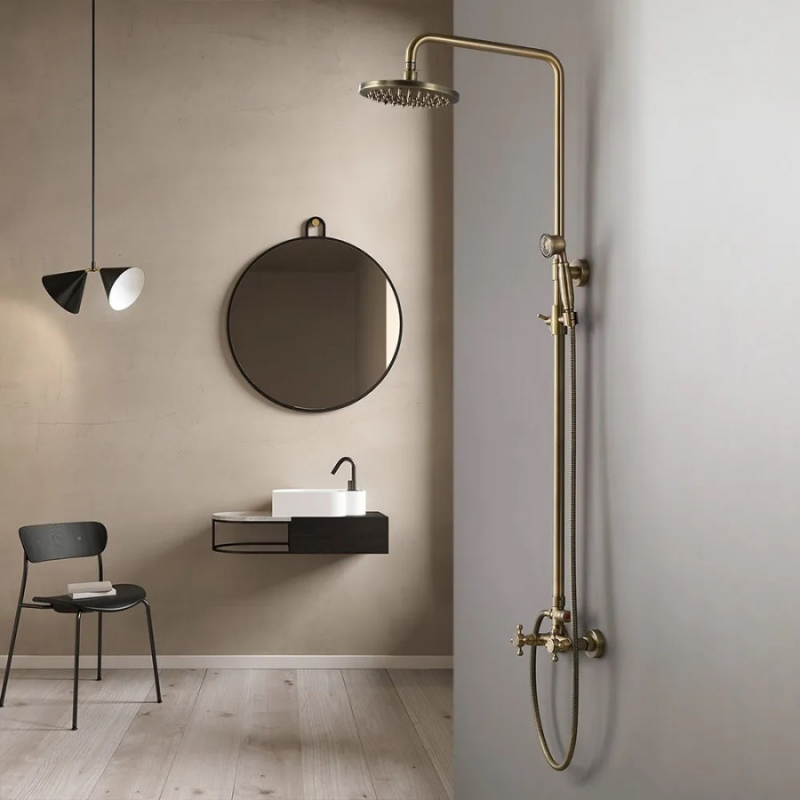"Zagoria" : La colonne de douche en bronze antique pour une salle de bain chic