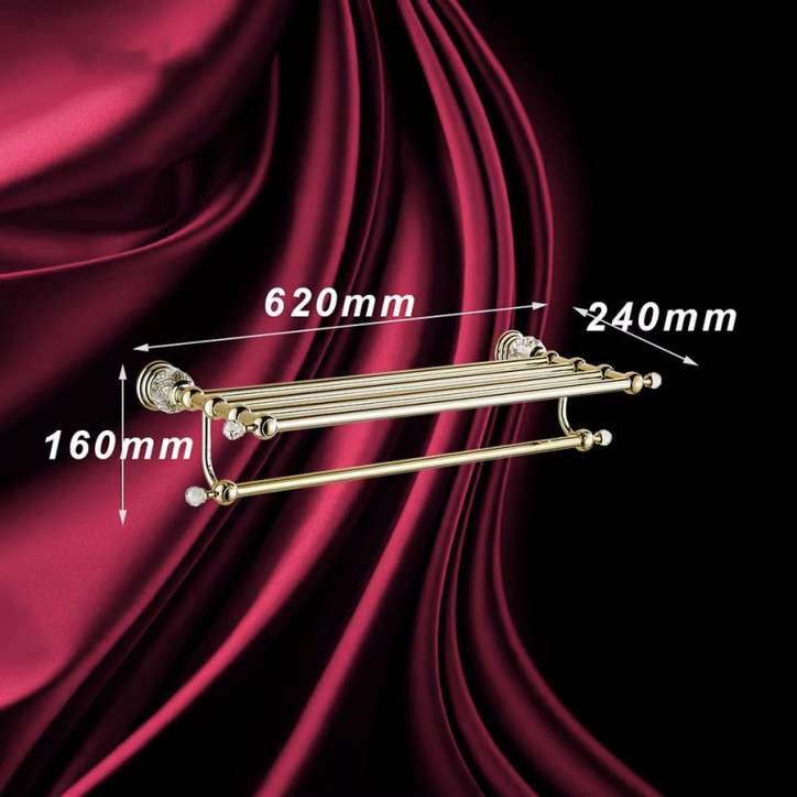 Rack porte-serviettes doré 62 cm, Vega