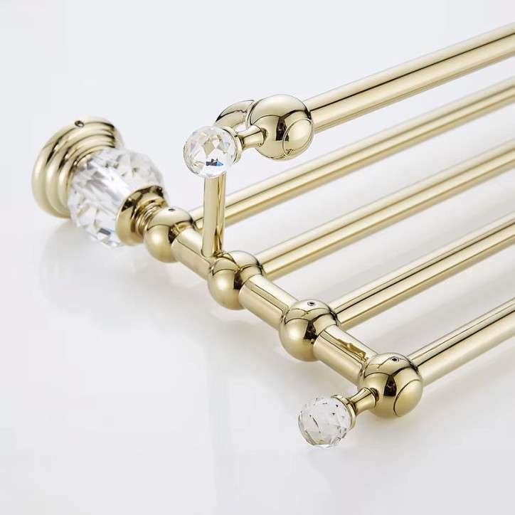 Rack porte-serviettes doré 62 cm, Vega