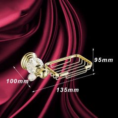 Porte-savon mural doré Vega – Élégance vintage en laiton raffiné