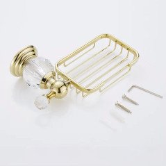 Porte-savon mural doré Vega – Élégance vintage en laiton raffiné