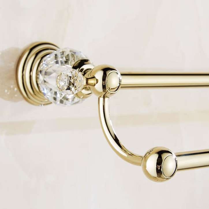 Double barre porte-serviettes doré 62 cm, Vega