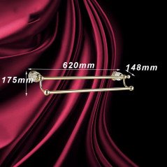 Double porte-serviettes doré Vega – Élégance et rangement optimal