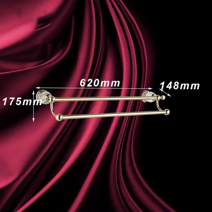 Double barre porte-serviettes doré 62 cm, Vega