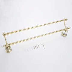 Double porte-serviettes doré Vega – Élégance et rangement optimal