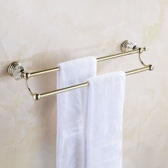 Double porte-serviettes doré Vega – Élégance et rangement optimal