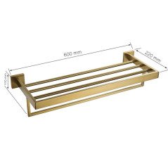 Rack porte-serviettes 60 cm Pétra – Design doré et rangement optimisé