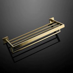 Rack porte-serviettes 60 cm Pétra – Design doré et rangement optimisé