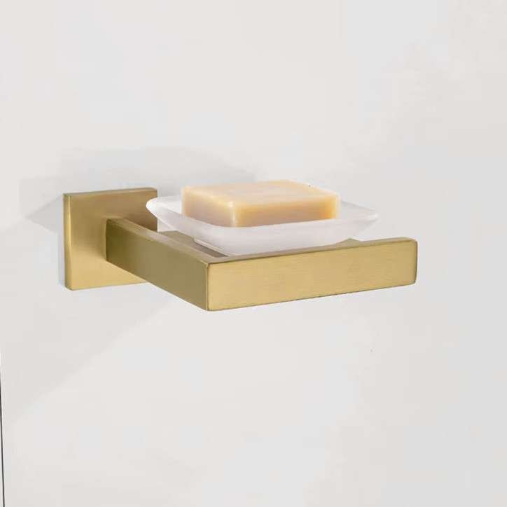 Porte savon en verre or brossé, Pétra