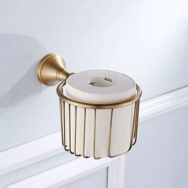 Porte-rouleau mural Héra – Élégance et rangement optimisé en bronze