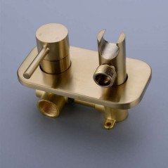 Mitigeur hygiénique toilette bidet eau chaude - eau froide , or brossé