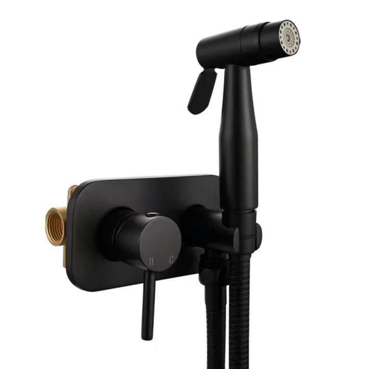 Mitigeur hygiénique toilette bidet eau chaude - eau froide , noir mat