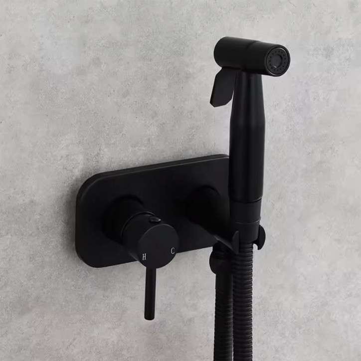 Mitigeur hygiénique toilette bidet eau chaude - eau froide , noir mat