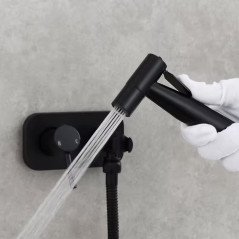 Mitigeur hygiénique toilette bidet eau chaude - eau froide , noir mat