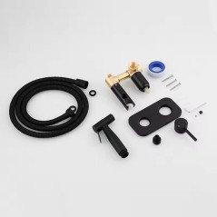 Mitigeur hygiénique toilette bidet eau chaude - eau froide , noir mat