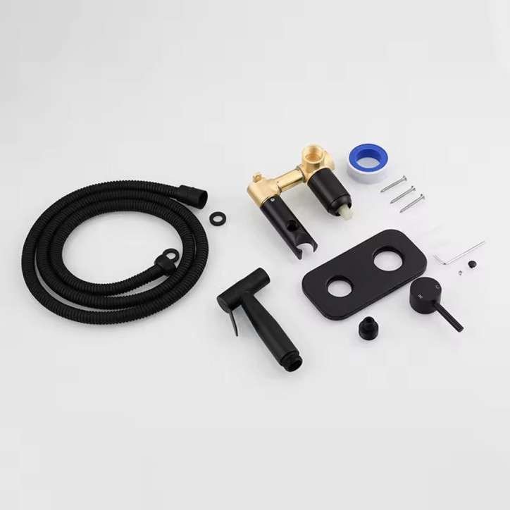 Mitigeur hygiénique toilette bidet eau chaude - eau froide , noir mat