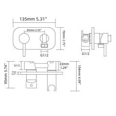 Mitigeur hygiénique toilette bidet eau chaude - eau froide , noir mat