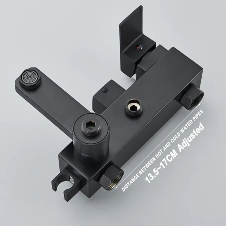 Colonne bain douche noire Ø25cm, Kapa