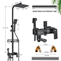 "Colonne Bain-Douche Noire Kapa : Élégance, Polyvalence et Confort Luxe"