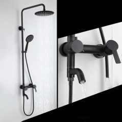 "Choupi : Colonne Bain-Douche Noire pour Confort et Design Exceptionnels"