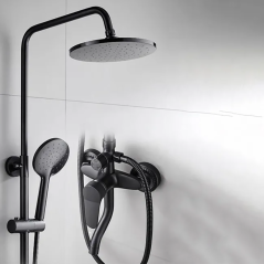 "Colonne Bain-Douche Noire : Élégance Moderne et Confort Multifonctionnel"