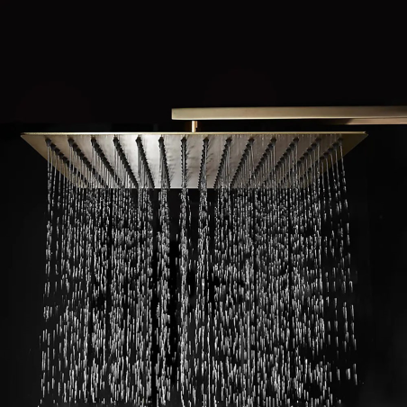 Colonne bain douche thermostatique dorée