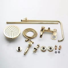 "Colonne Bain-Douche Dorée Hastana : Élégance Moderne et Fonctionnalité"