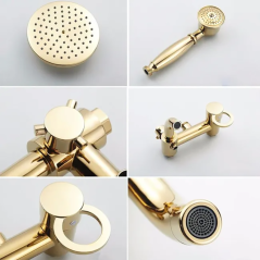 "Colonne Bain-Douche Dorée Hastana : Élégance Moderne et Fonctionnalité"