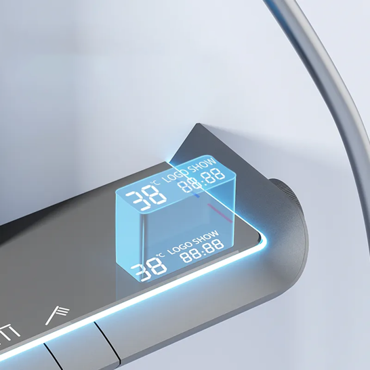 Colonne de douche LED gris thermostatique Brako