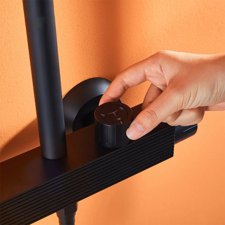 "Colonne de Douche Haphrodite Noire : Luxe, Fonctionnalité et Design Moderne"