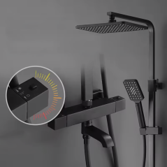 Colonne Bain-Douche Noire Ankara : Design Moderne & Confort Thermostatique