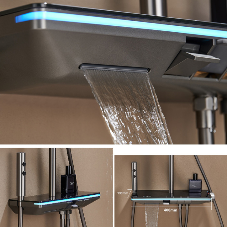 Colonne de douche led thermostatique noire