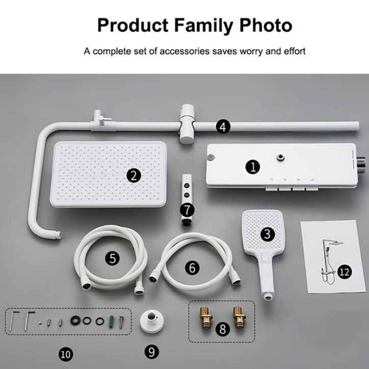 Colonne de douche led thermostatique blanche