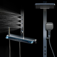 Tolexia : Colonne de Douche Digitale Gun Métal avec Jets Massants Luxe