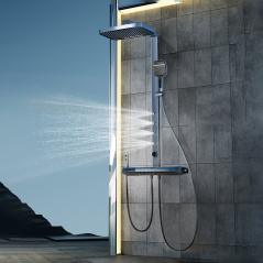 Tolexia : Colonne de Douche Digitale Gun Métal avec Jets Massants Luxe